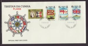Tristan Da Chuna 377-380 Flags 1985 U/A FDC