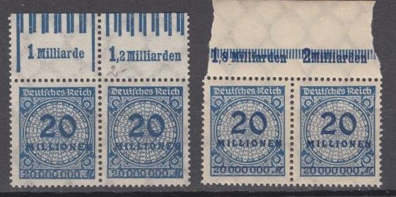 Germany - 1923 Inflation 20 Mln Mi#319A,319B - MNH (8522)