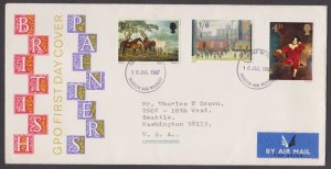 GREAT BRITAIN - 1967 BRITISH PAINTERS / PAINTINGS - 3V FDC AIRMAIL