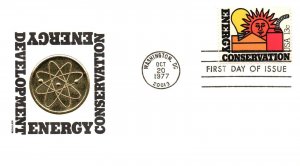 1977 FDC - Energy Dev't Conservation - Medallion Cachet - F25423