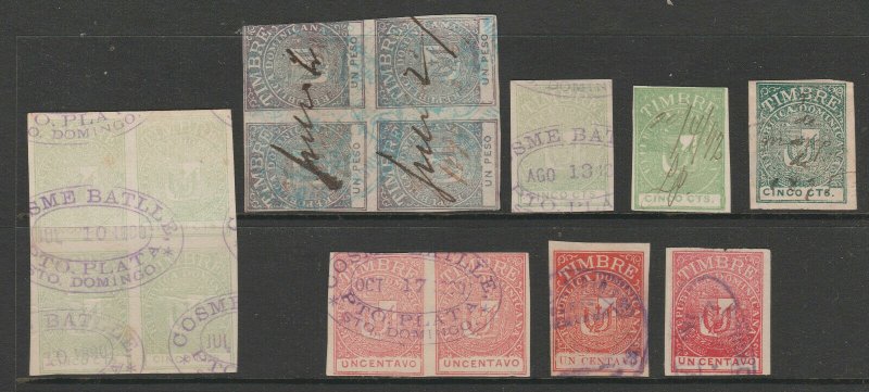 Dominican Republic revenue fiscal stamp 8-26-21 - mix lot - used- B