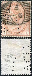 1/- Orange-brown plate 14 with William Dawson and Sons (DSF) Private Pmk and per