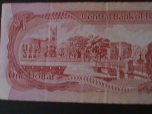 BARBADOS-1973-CENTRAL BANK $1 DOLLAR-LT..CIRULATED NOTE-WE SHIP TO WORLDWIDE