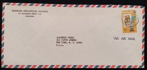 DM)1975, BERMUDA, LETTER SENT TO U.S.A, AIR MAIL, WITH BRIDGE WORLD