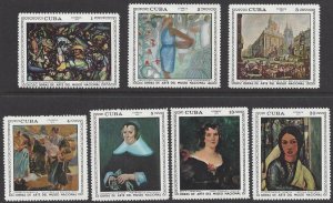 Cuba #1547-53, MNH set, Paintings in National museum, issued 1970