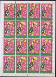 Timor - Occussi-Ambeno, 1977, Full Sheet, Tropical Toco Toucan, 10c, cto