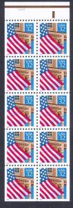 2916a 32c Flag Over Porch Booklet Pane Mint NH VF