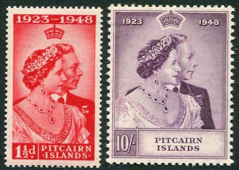 PITCAIRN ISLANDS-1948 Royal Silver Wedding Set Sg 11-12 UNMOUNTED MINT V33396