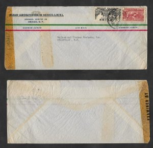 SD)1944 MEXICO AIR SERVICE SYMBOL 5C SCT C65, INDIO 20C SCT C68, AIR MAIL, EXA