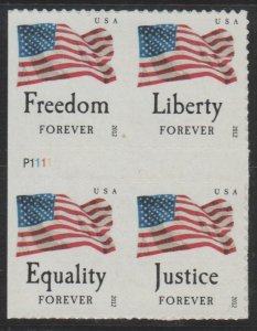 #4706-09, ATM PL# BLK-4 Four Flags (P1111) MNH, '.45/Forever'