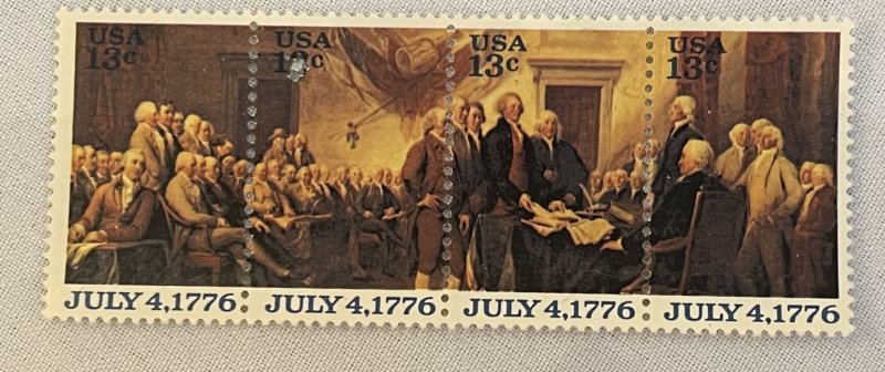 US 1976 Declaration of Independence 13c strip of 4 MNH OG 1694a
