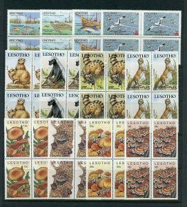 Lesotho #613//724 (LE046) (3) comp sets blocks of 4, 1987-9, M, NH, CV$95.20