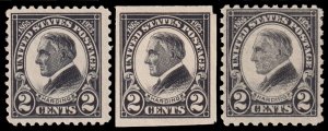 United States Scott 610, 611, 612 (1923) Mint H F-VF, CV $20.00 M
