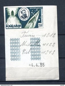 Monaco 1955 Air Post Imperf Color Proof Jules Verne MNH 14858