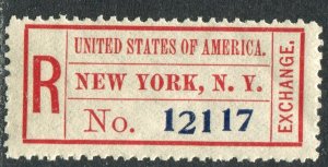 FX-NY1 U.S. REGISTRY EXCHANGE Mint NH OG