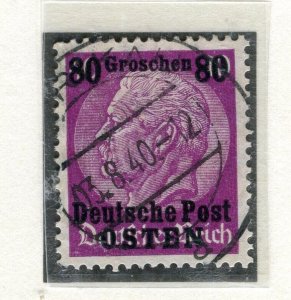 GERMANY; POLISH OCC. 1939 Hindenburg surcharged issue used 80g. value