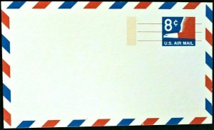 1968 Sc. UXC9a air postal card 8 cent, mint, tagged
