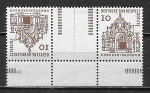 Germany West Berlin 9N215, Michel KZ2 Building T/B pair MNH