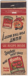 Vintage Matchbook HUNT'S TOMATO SAUCE