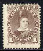 Newfoundland 1880-82 Prince of Wales 1c dull grey-brown m...