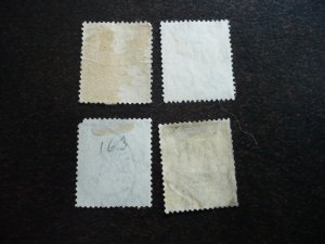 Stamps - Great Britain - Scott# 160, 161, 163, 166 - Used Part Set of 4 Stamps