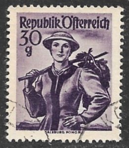 AUSTRIA 1948-52 30g COSTUMES Issue Sc 527 VFU