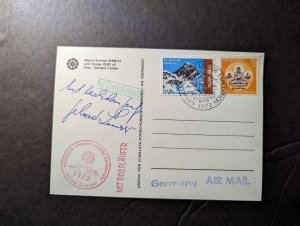 1972 Nepal Postcard Cover Kathmandu Signed Expedition Members Mount Everest 2