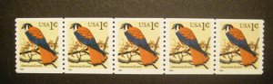 Scott 3044a, 1c Kestrel, PNC5, #1111 Y, M, C, B, Large date, MNH Coil Beauty