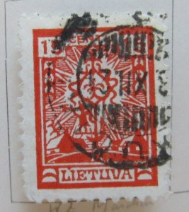 A11P5F40 Litauen Lituanie Lithuania 1923 Wmk Webbing 15c used