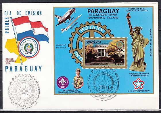 Paraguay, Scott cat. C595 A. Rotary International. Scouts, First day cover. ^