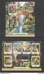 2016 Guinea-Bissau Animals Prehistoric Animals Dinosaurs 1+1 ** Stampsst879