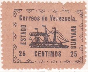 VENEZUELA STATE OF GUYANA SCOTT#3 UNUSED STAMP