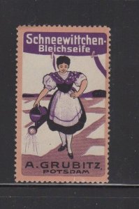 German Advertising Stamp - Snow White Bleach Soap, A. Grubitz Potsdam MNH