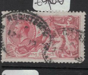 Great Britain KGV 5/- Seahorse Bradbury SG 416 VFU (16dvo)