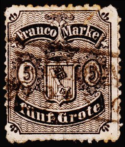 Germany - Bremen Scott 12 (1866) Used F, CV $325.00 C