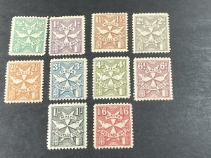 MALTA # J11-J20---MINT/HINGED**(LIGHT TONING)**-COMPLETE SET--POSTAGE DUE--1925