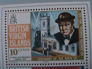 BRITISH VIRGIN ISLANDS-1974-CENTENARY  BIRTH OF SIR WINSTON CHURCHILL MNH S/S