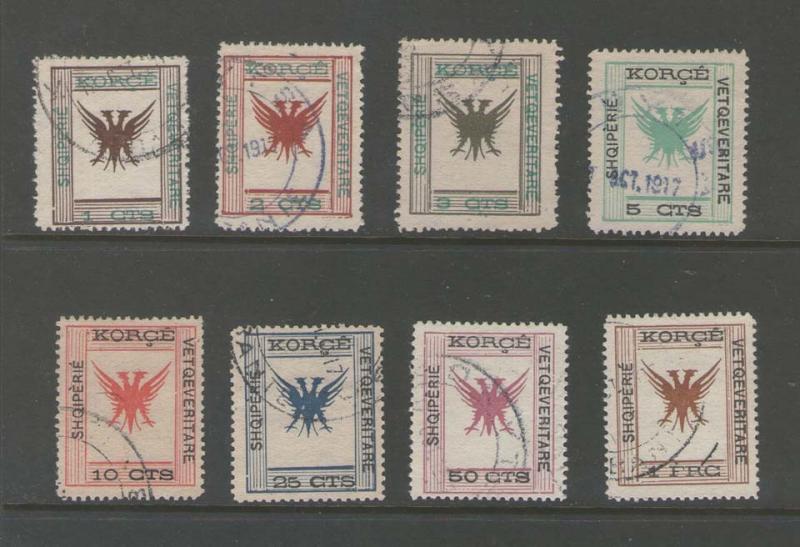 Albania 1917 Sc 54-61 set of 8 FU