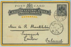 bk0215 - British Central Africa -  POSTAL STATIONERY H.G. #2  to Ireland - RARE