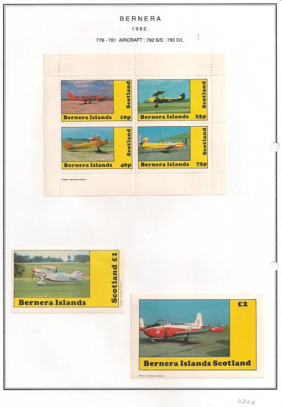 SCOTLAND - BERNERA - 1982 - Aircraft (1) - 4v Perf. Min., D/L Sheets - MLH