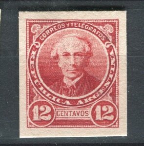 ARGENTINA; 1880s Scarce classic PROOF of Portrait Design 12c. on Thick Card