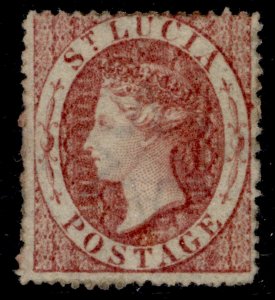 ST. LUCIA QV SG1, 1d rose-red, UNUSED. Cat £100.