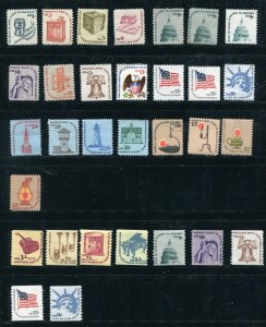 1581 - 1619 Americana Regular and Coil Stamps MNH