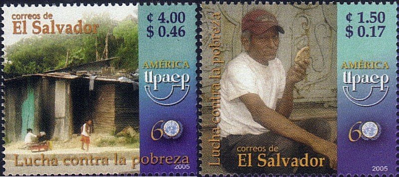 EL SALVADOR UPAEP FIGHT AGAINST POVERTY Sc 1634-1635 MNH 2005