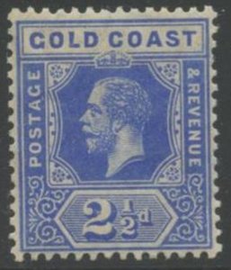 GOLD COAST Sc#72 1913 KGV 2½p Ultramarine Wmk. 3 OG Mint LH