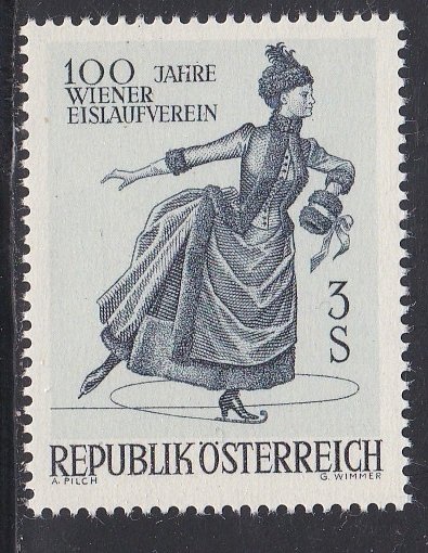 Austria #  785, Female Ice Skater,  Mint NH