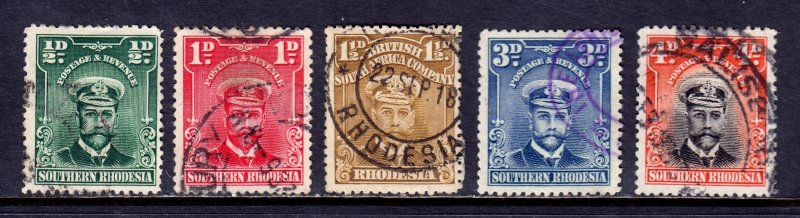 Southern Rhodesia - Scott #1//6 - Used - SCV $9.65