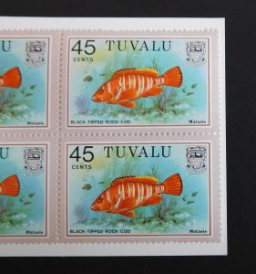 Tuvalu 102 105 107 108A Complete Booklet Marine Life Fish MNH 1979