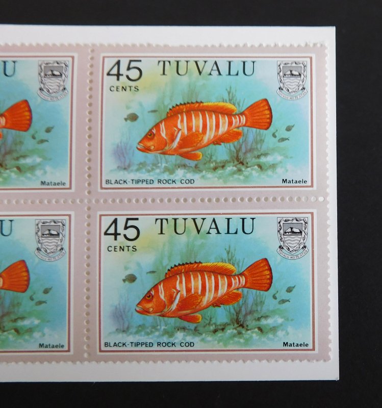 Tuvalu 102 105 107 108A Complete Booklet Marine Life Fish MNH 1979