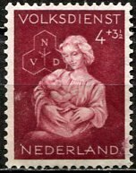 Netherlands; 1944: Sc. # B150: Mint Gumless Single. Stamp